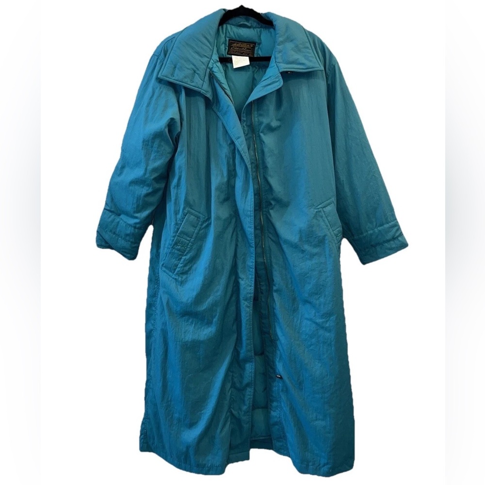 Eddie Bauer Goose Down Puffer Parka‎ Below Knee Teal Coat Long Jacket Large